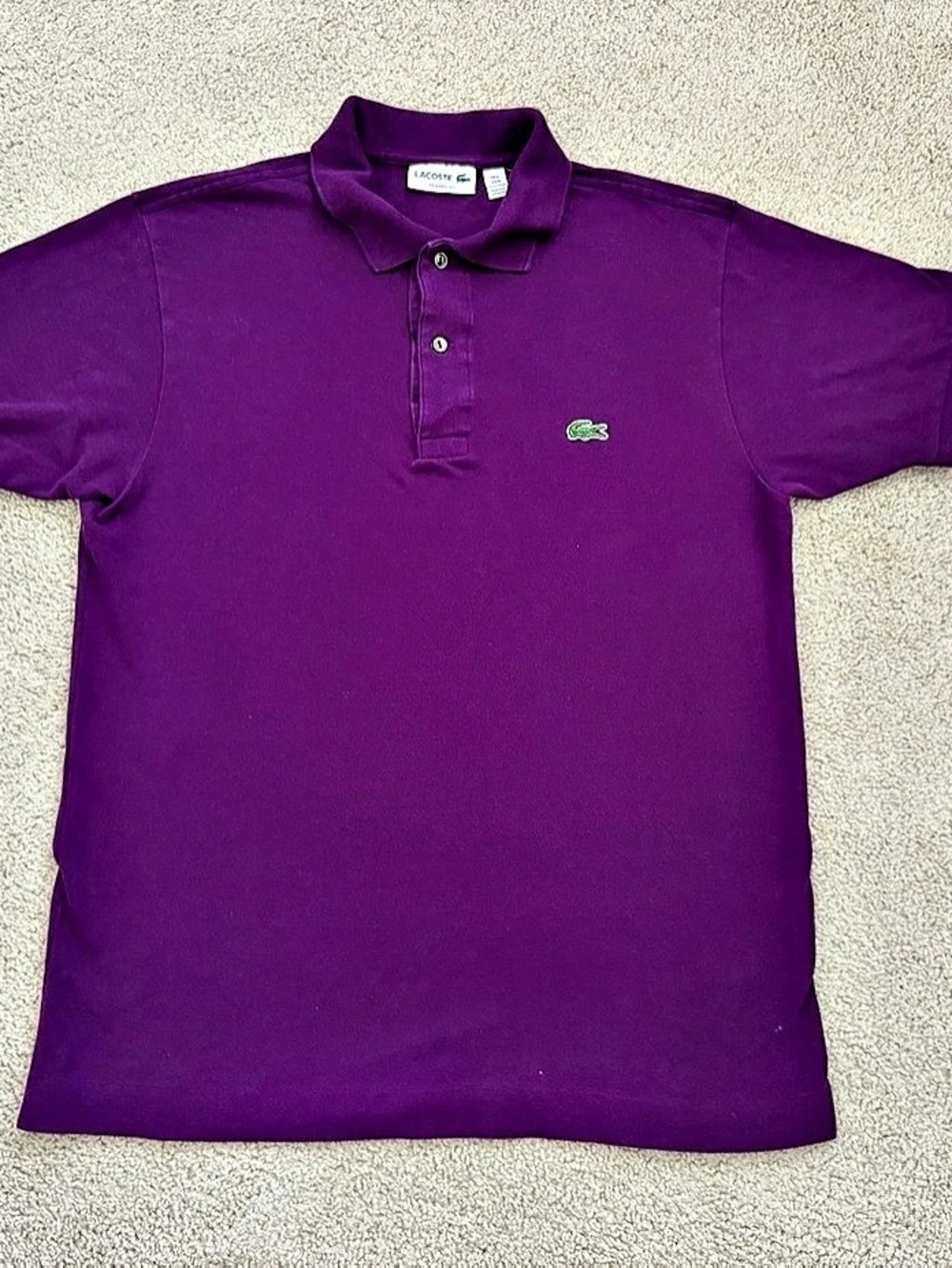 Lacoste Classic Fit Polo Cotton Polo in Purple Size Medium